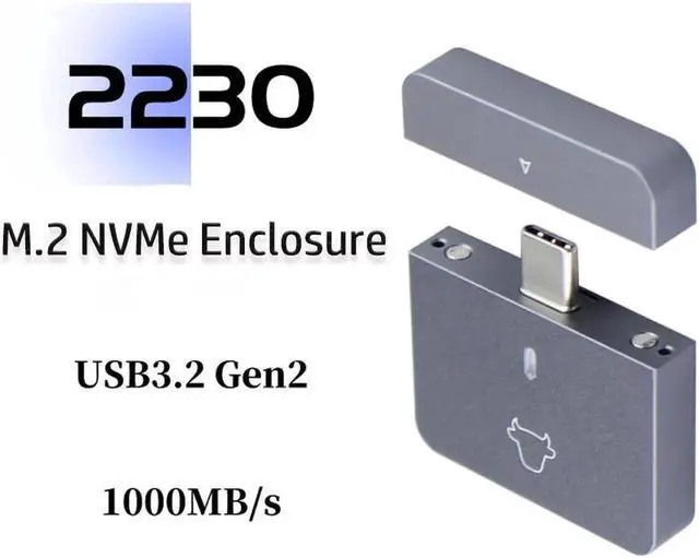 Main image of M.2 NVMe 2230 SSD Enclosure USB C Adapter 10Gbps USB3.2 Gen2 External Case Box for M2 2230 NVMe