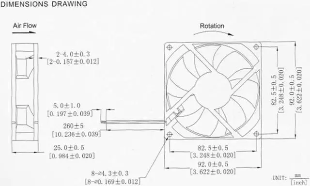 Alt view image 5 of 5 - 12V 24V 48V Fan 9cm 92mm 9225 92x92x25mm Ultrathin Brushless Axial Cooling Fan 9225 Fan 2Pin Dual Ball USB Fan Grill Net