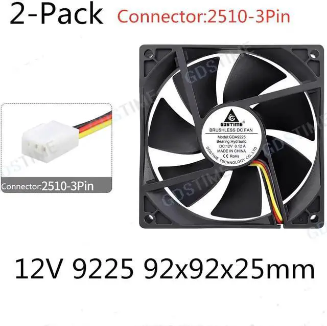 Main image of DC 12V 24V 48V Fan 9cm 92mm 9225 92x92x25mm Ultrathin Brushless Axial Cooling Fan 9225 Fan 2Pin Dual Ball USB Fan Grill Net