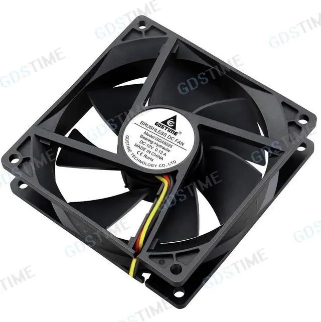 Alt view image 4 of 5 - DC 12V 24V 48V Fan 9cm 92mm 9225 92x92x25mm Ultrathin Brushless Axial Cooling Fan 9225 Fan 2Pin Dual Ball USB Fan Grill Net