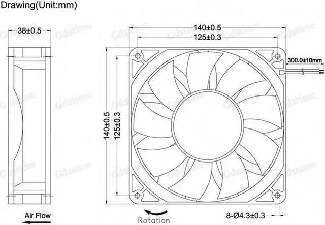 Alt view image 3 of 4 - 12V 24V Cooling Fan 14cm 140mm 14038 140x140x38mm Quiet Brushless Axial Dual Ball Cooling Fan 14038 Fan Grill Net