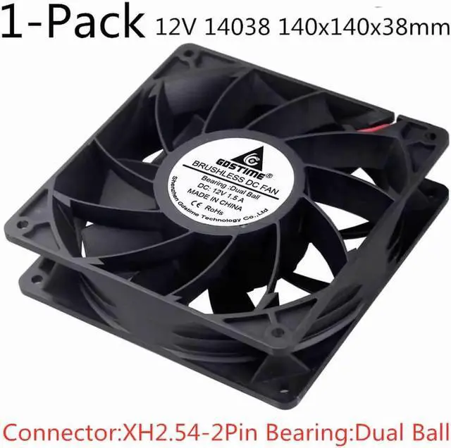 Main image of 12V 24V Cooling Fan 14cm 140mm 14038 140x140x38mm Quiet Brushless Axial Dual Ball Cooling Fan 14038 Fan Grill Net