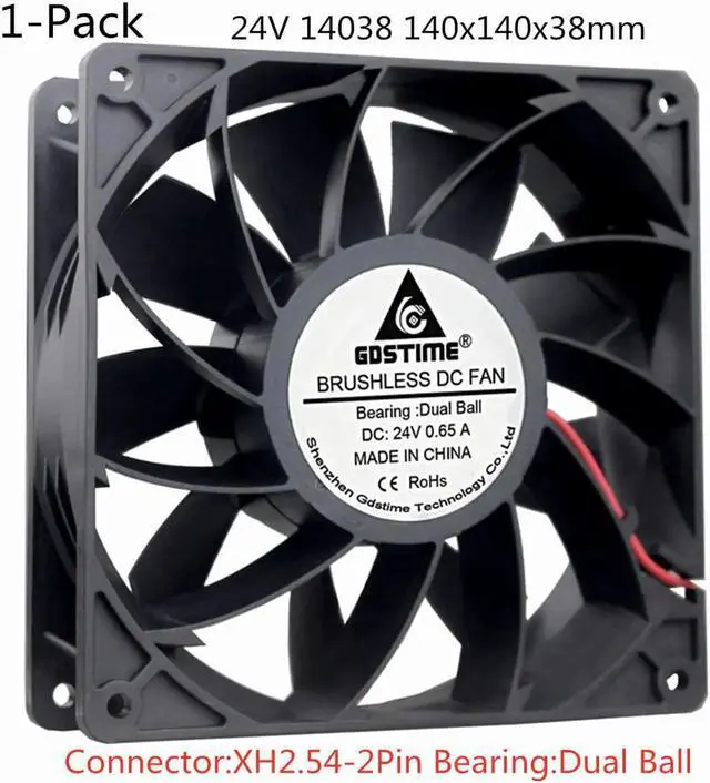 Main image of DC 12V 24V Cooling Fan 14cm 140mm 14038 140x140x38mm Quiet Brushless Axial Dual Ball Cooling Fan 14038 Fan Grill Net