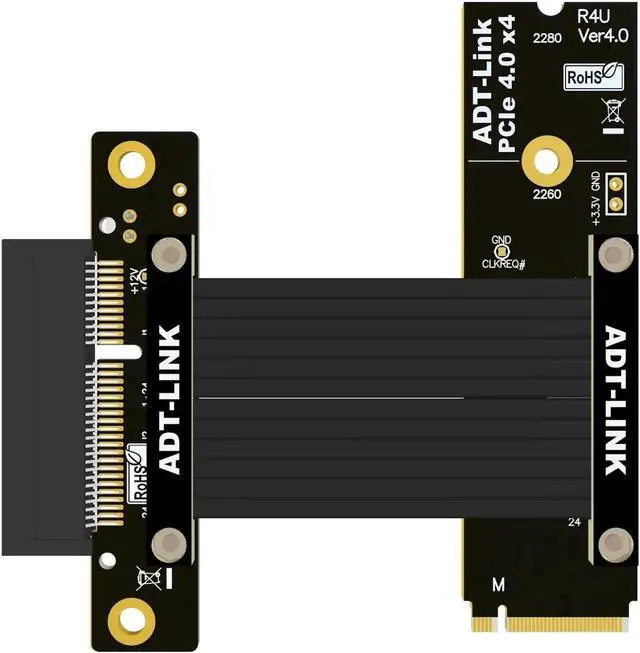 Alt view image 6 of 6 - M.2 NVMe To PCIE 4.0 Extender Riser Adapter For PCIe X4 Slot USB, Wireless LAN, SSD, Capture Cards To M.2( SSD, M-key)extension Gold