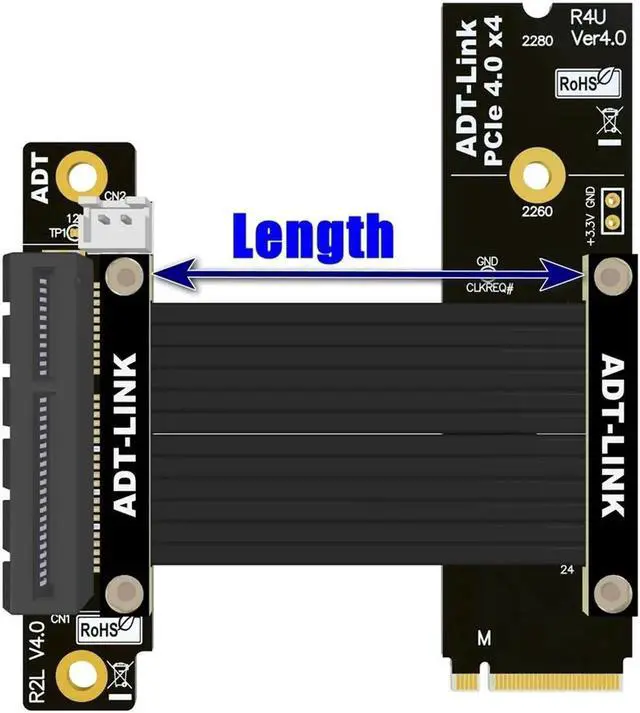 Alt view image 3 of 6 - M.2 NVMe To PCIE 4.0 Extender Riser Adapter For PCIe X4 Slot USB, Wireless LAN, SSD, Capture Cards To M.2( SSD, M-key)extension Red
