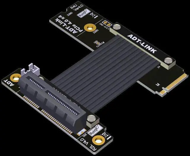 Alt view image 6 of 6 - M.2 NVMe To PCIE 4.0 Extender Riser Adapter For PCIe X4 Slot USB, Wireless LAN, SSD, Capture Cards To M.2( SSD, M-key)extension Red