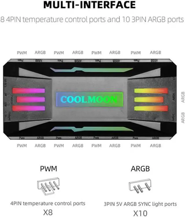 Alt view image 2 of 7 - 12cm Cooling Fan 5V 3Pin ARGB Mute CPU Cooler PC Case Fan 120mm Cooling 4Pin PWM Ventilador Aura Sync with ARGB Controller