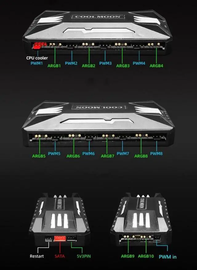 Alt view image 5 of 7 - 12cm Cooling Fan 5V 3Pin ARGB Mute CPU Cooler PC Case Fan 120mm Cooling 4Pin PWM Ventilador Aura Sync with ARGB Controller
