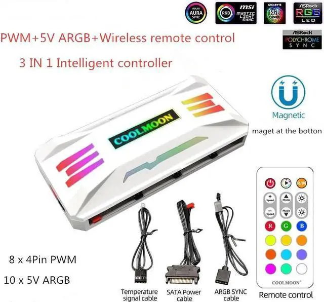 Alt view image 3 of 7 - 12cm Cooling Fan 5V 3Pin ARGB Mute CPU Cooler PC Case Fan 120mm Cooling 4Pin PWM Ventilador Aura Sync with ARGB Controller