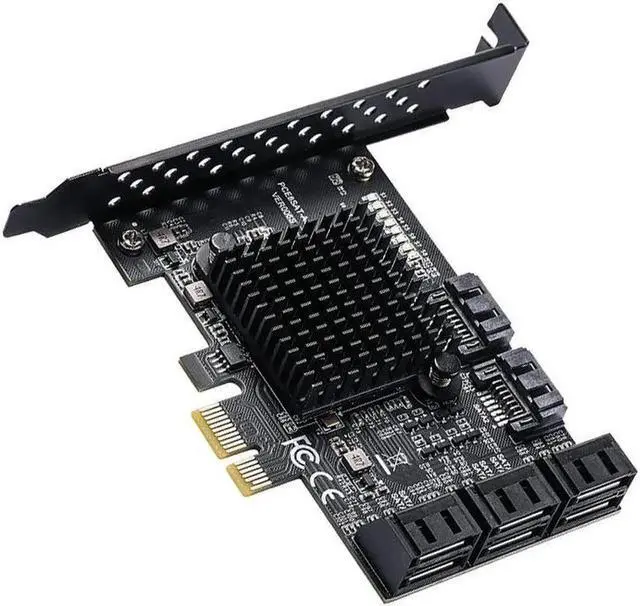 Alt view image 7 of 7 - PCIe to 8 Port SATA Expansion Card SATA3 3 6Gb HDD SSD Adapter PCI E Express X1 Controller Extension Riser for Mining