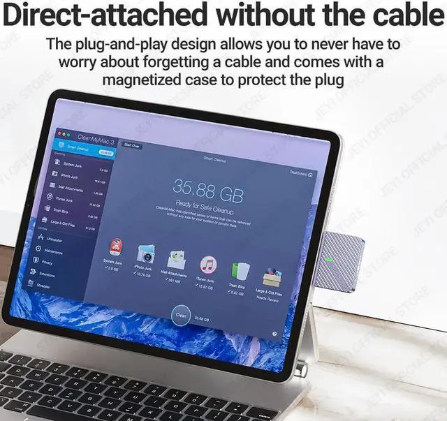 Alt view image 6 of 7 - 2230 M.2 NVMe Direct-attach SSD Enclosure, USB 3.2 10Gbps In-line Aluminum Solid State Drive With Magnet Protective Case