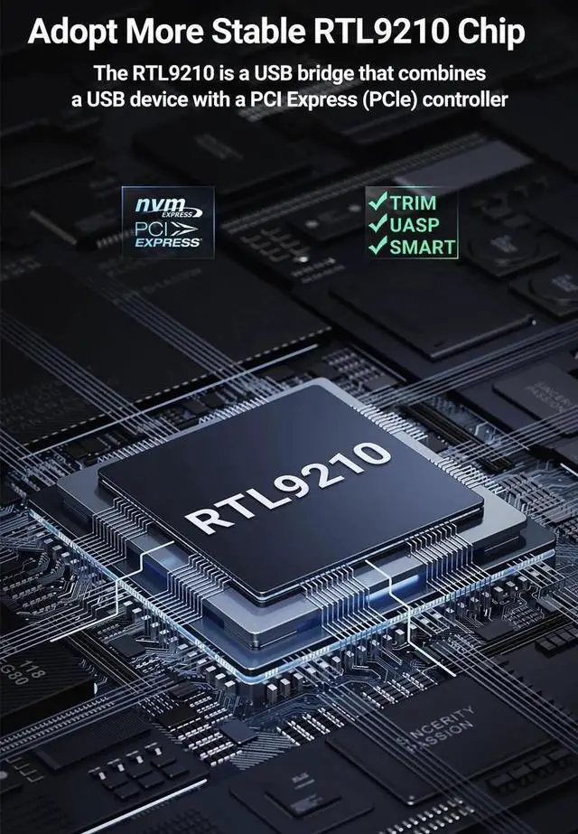 Alt view image 4 of 7 - 2230 M.2 NVMe Direct-attach SSD Enclosure, USB 3.2 10Gbps In-line Aluminum Solid State Drive With Magnet Protective Case