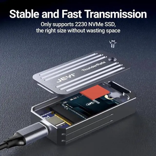 Alt view image 6 of 7 - 2230 NVMe SSD Enclosure, PCIe USB3.2 10Gbps Aluminum M.2 Case Portable External Solid State Disk Box Supports UASP TRIM