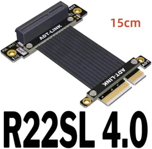 Main image of Riser Elbow 90 Degree PCI Express 4.0 X4 PCIe X4 Extender Adapter Jumper For Capture Card, RAID SSD, Gigabit LAN, Usb Cards Red