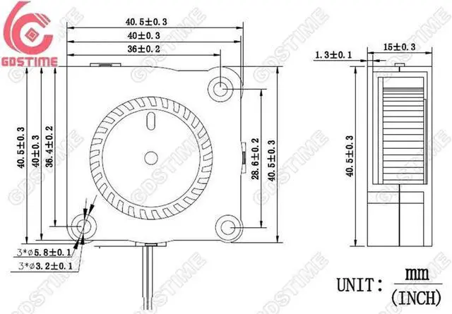 Alt view image 3 of 5 - 4015 DC Blower Fan 5V 12V 24V 40x40x15mm Miniature Ultra-Thin Brushless Blower Fan 40MM Cooler Cooling Fan Blower Fan