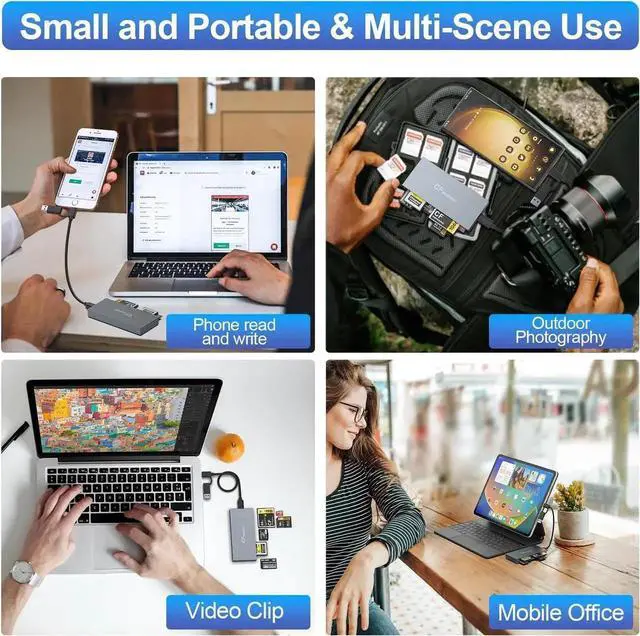 Alt view image 3 of 7 - 6 in 1 10gbps CFexpress Type B/CF/XD/MS/SD/TF Card reader for SLR CF Express B Card Reader Adapter for Windows XP MAC OS