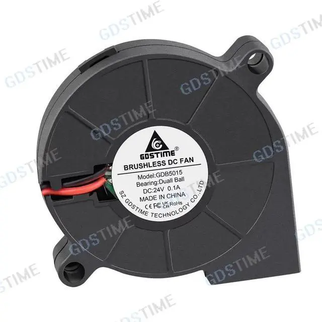 Alt view image 2 of 6 - 5015 DC Blower Fan 12V 24V 50x50x15mm Brushless Blower Fan Humidifier accessories Dual Ball Turbo Fan 50MM Cooling Blower Fan