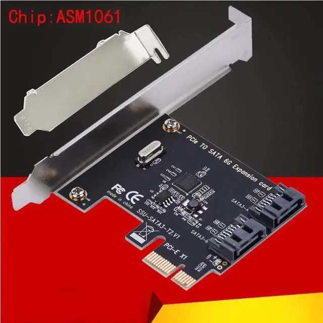 Main image of SATA PCI E Adapter 2 Port SATA 3.0 to PCIe X1 Expansion Adapter Card SATA 3 PCI-e PCI Express Converter ASM1061