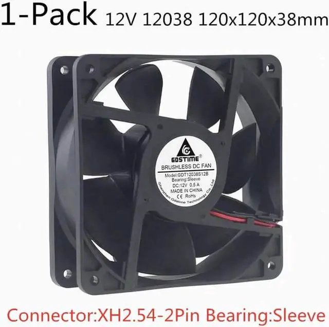Main image of DC 12V Cooling Fan 12cm 120mm 12038 120x120x38mm Big Quiet Brushless Axial Computer Case Cooler Fan PWM FG 12038 Fan Grill Net