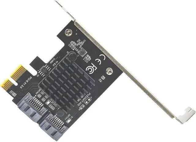 Alt view image 2 of 7 - SATA PCI E Adapter 2 Port SATA 3.0 to PCIe X1 Expansion Adapter Card SATA 3 PCI-e PCI Express Converter ASM1061 SATA