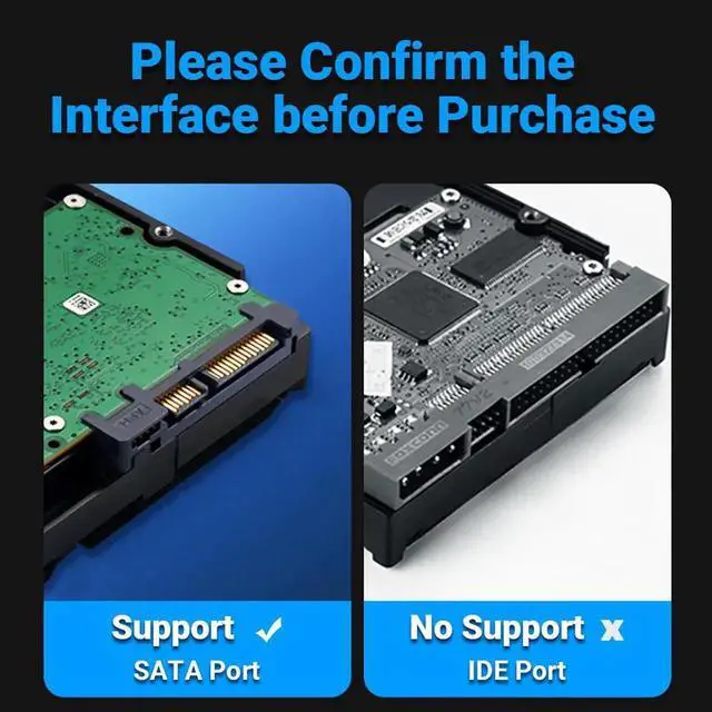 Alt view image 2 of 7 - 2.5" Hard Drive Enclosure Clearly Case USB 10Gbps to SATA III/II/I External Hard Disk Case for 9.5/7mm HDD SSD Support UASP