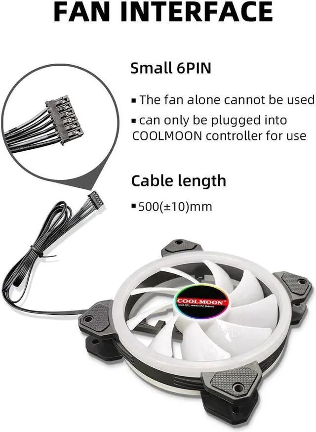 Alt view image 5 of 7 - 12cm RGB Series Case Fan, Wireless RGB LED 120mm Fan,Quiet Edition High Airflow Adjustable Color LED Case Fan For PC Cases