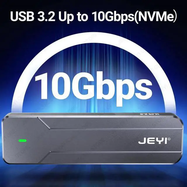 Alt view image 3 of 7 - M.2 NVMe SATA SSD Enclosure, USB 3.2 Gen 2 10Gbps or 6Gbps NGFF M-Key B-Key External Aluminum M.2 Case Support Trim UASP