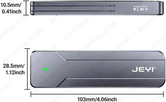 Alt view image 6 of 7 - M.2 NVMe SATA SSD Enclosure, USB 3.2 Gen 2 10Gbps or 6Gbps NGFF M-Key B-Key External Aluminum M.2 Case Support Trim UASP M.2 SATA