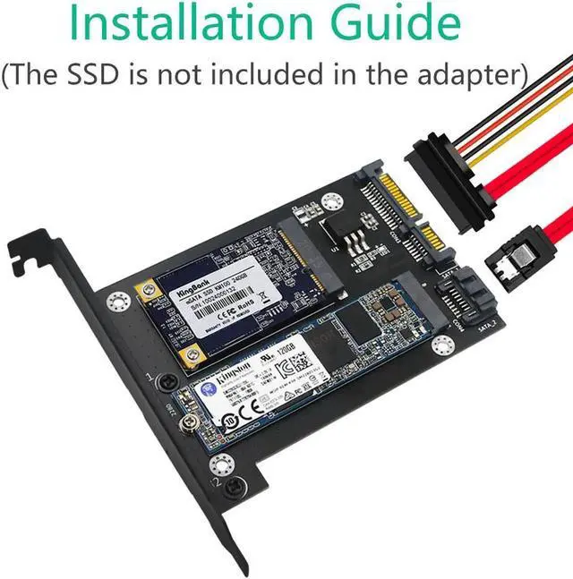 Alt view image 5 of 6 - 2 in 1 MSATA NGFF M2 to SATA 3.0 Expansion Card PCI Express PCIE to M2 Adapter M.2 to SATA Converter Riser for Mining