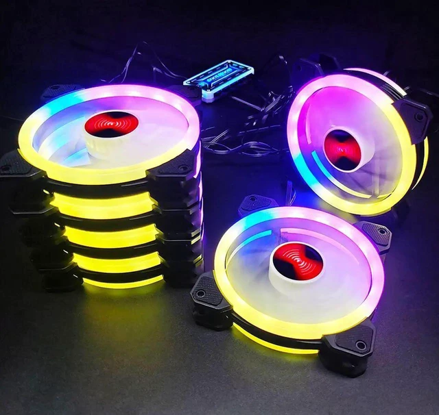 Alt view image 4 of 7 - 12cm RGB Series Case Fan, Wireless RGB LED 120mm Fan,Quiet Edition High Airflow Adjustable Color LED Case Fan For PC Cases
