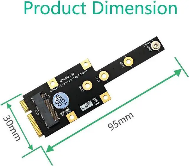 Alt view image 5 of 7 - mSATA to Key B M.2 SATA SSD Adapter Convert Card Riser Board mSATA to M.2 SSD Converter Support 2230 2242 2260 2280 M2 SSD
