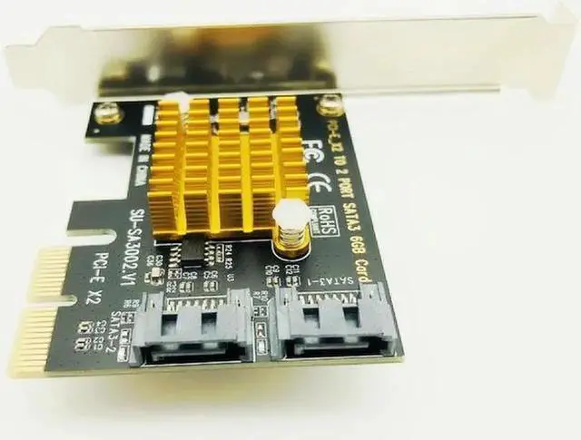 Alt view image 2 of 7 - SATA Card PCI-E 2X 4X 8X 16X Controller Cards PCI Express to SATA 3.0 2-Port SATAIII 6Gbps Expansion Adapter Boards