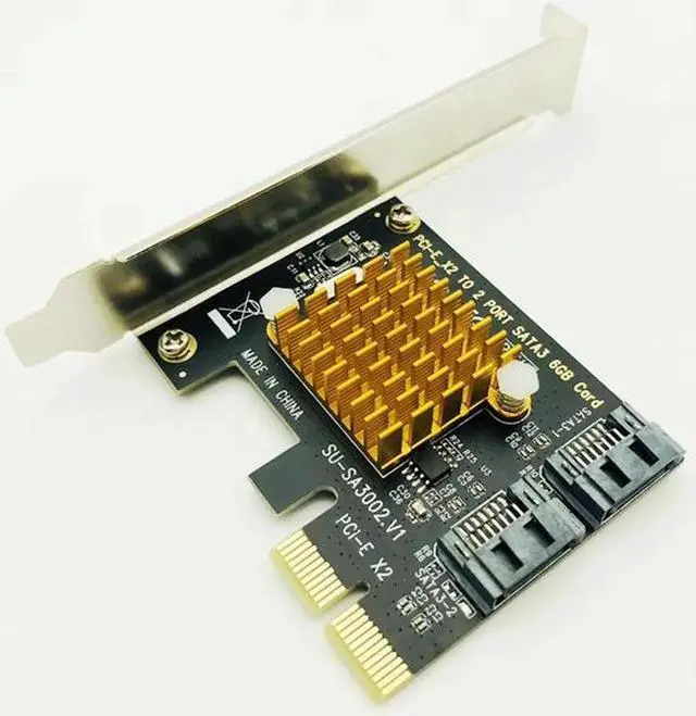 Alt view image 3 of 7 - SATA Card PCI-E 2X 4X 8X 16X Controller Cards PCI Express to SATA 3.0 2-Port SATAIII 6Gbps Expansion Adapter Boards