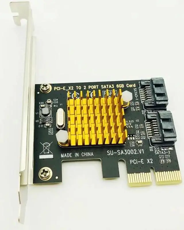 Alt view image 7 of 7 - SATA Card PCI-E 2X 4X 8X 16X Controller Cards PCI Express to SATA 3.0 2-Port SATAIII 6Gbps Expansion Adapter Boards