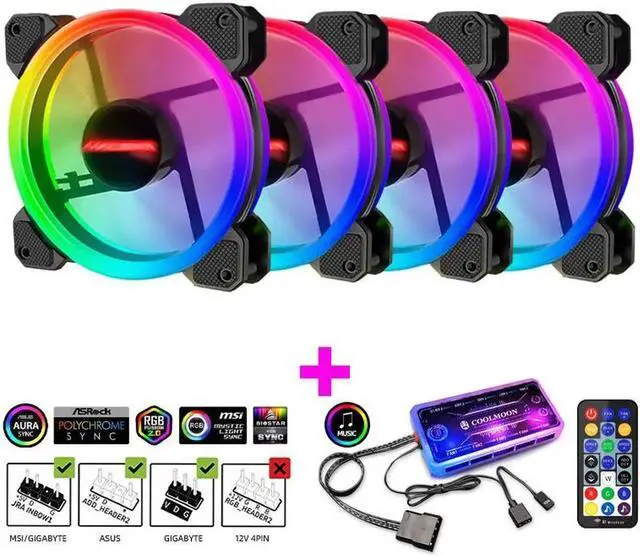 Main image of 12cm RGB Series Case Fan, Wireless RGB LED 120mm Fan,Quiet Edition High Airflow Adjustable Color LED Case Fan For PC Cases