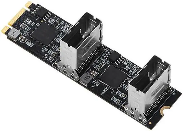 Alt view image 5 of 7 - NEW M.2 to SATA Card PCI Express 3.0 M2 to SATA Multiplier Adapter 8 Port SATA 3 6Gbps Controllers B+M Key with 2 Mini SAS Cable