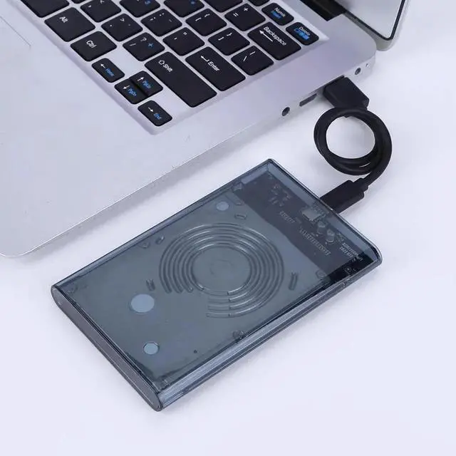 Alt view image 3 of 7 - 2.5'' Hard Drive Enclosure Transparent Mobile HDD Box USB3.1 SSD Case Portable Hard Disk 5Gbps USB A to USB C SATA Case for PC