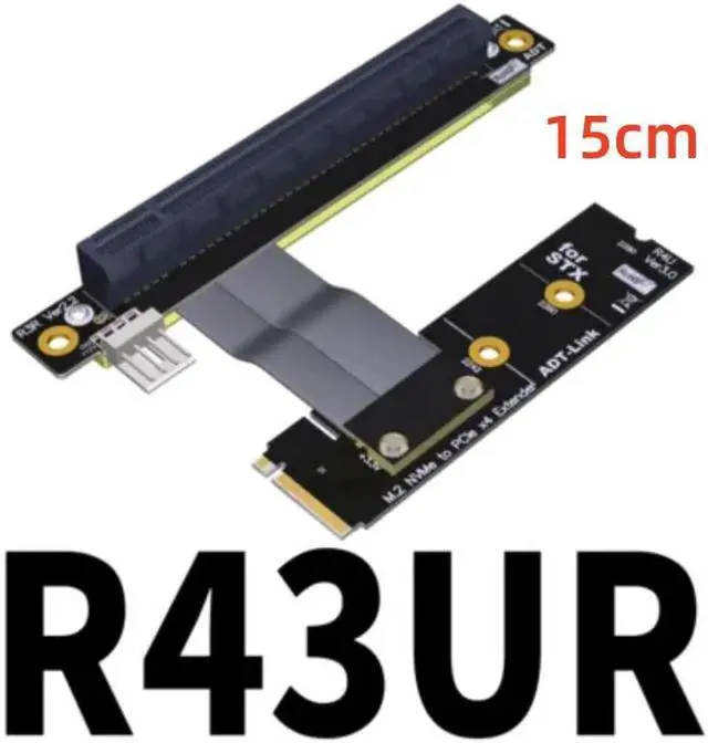 Main image of PCI-E 3.0 Riser Card M.2 for NGFF for NVMe to PCIe x16 Extension Cable Gen3 SATA Power Cable 32G/bps for BTC Miner White