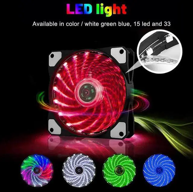 Main image of RGB PC Case Fans Computer Case Cooling Fan 12V DC 15 Lights Streamer Chassis Fan 12CM RGB LED PWM Light Heat Dissipation Fan