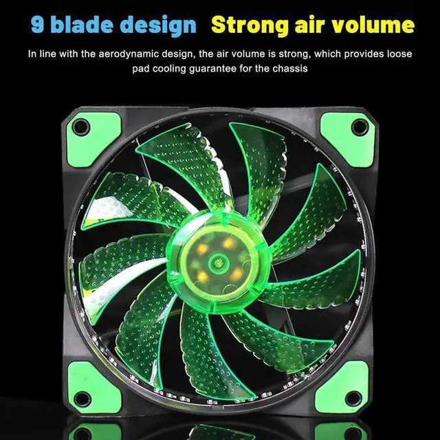 Alt view image 7 of 7 - RGB PC Case Fans Computer Case Cooling Fan 12V DC 15 Lights Streamer Chassis Fan 12CM RGB LED PWM Light Heat Dissipation Fan