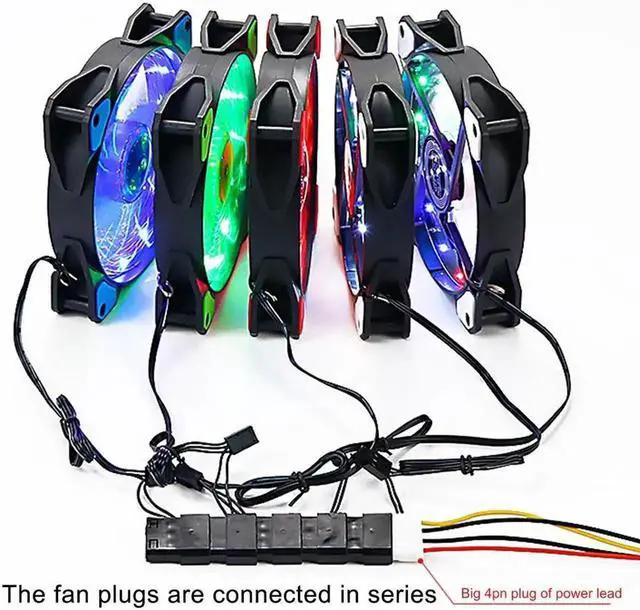 Alt view image 5 of 7 - RGB PC Case Fans Computer Case Cooling Fan 12V DC 15 Lights Streamer Chassis Fan 12CM RGB LED PWM Light Heat Dissipation Fan