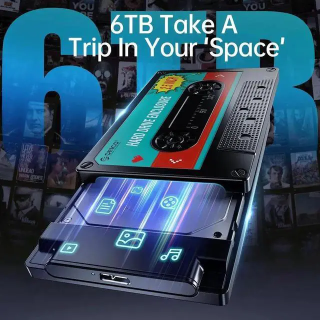 Alt view image 6 of 7 - 2.5'' HDD Enclosure SATA to USB3.0 USB3.1 External Hard Drive HD Disk Case 5Gbps/6Gbps Type-C HDD Case With DIY Sticker