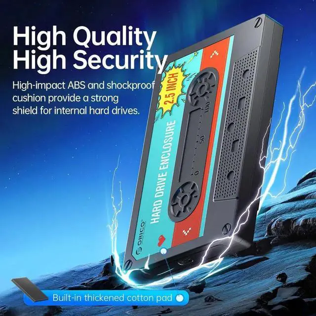 Alt view image 2 of 7 - 2.5'' HDD Enclosure SATA to USB3.0 USB3.1 External Hard Drive HD Disk Case 5Gbps/6Gbps Type-C HDD Case With DIY Sticker White