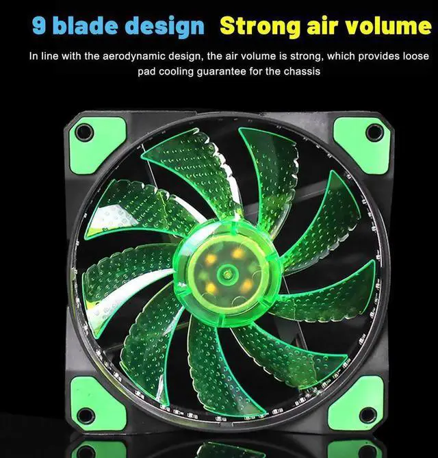 Alt view image 7 of 7 - RGB PC Case Fans Computer Case Cooling Fan 12V DC 15 Lights Streamer Chassis Fan 12CM RGB LED PWM Light Heat Dissipation Fan