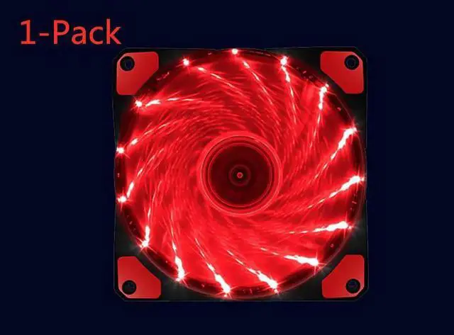 Alt view image 2 of 7 - RGB PC Case Fans Computer Case Cooling Fan 12V DC 15 Lights Streamer Chassis Fan 12CM RGB LED PWM Light Heat Dissipation Fan