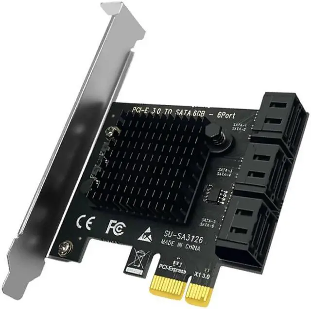 Alt view image 2 of 6 - Chi a Mining 6 Port SATA 3 PCI Express Expansion Card PCI-E SATA Controller PCIE 1X to SATA3 6Gb Adapter Add On Card for HDD SSD