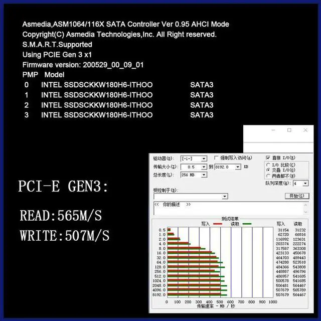 Alt view image 3 of 6 - Chi a Mining 6 Port SATA 3 PCI Express Expansion Card PCI-E SATA Controller PCIE 1X to SATA3 6Gb Adapter Add On Card for HDD SSD