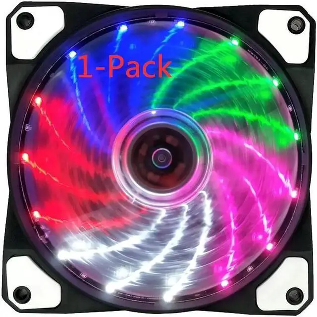 Alt view image 2 of 7 - RGB PC Case Fans Computer Case Cooling Fan 12V DC 15 Lights Streamer Chassis Fan 12CM RGB LED PWM Light Heat Dissipation Fan