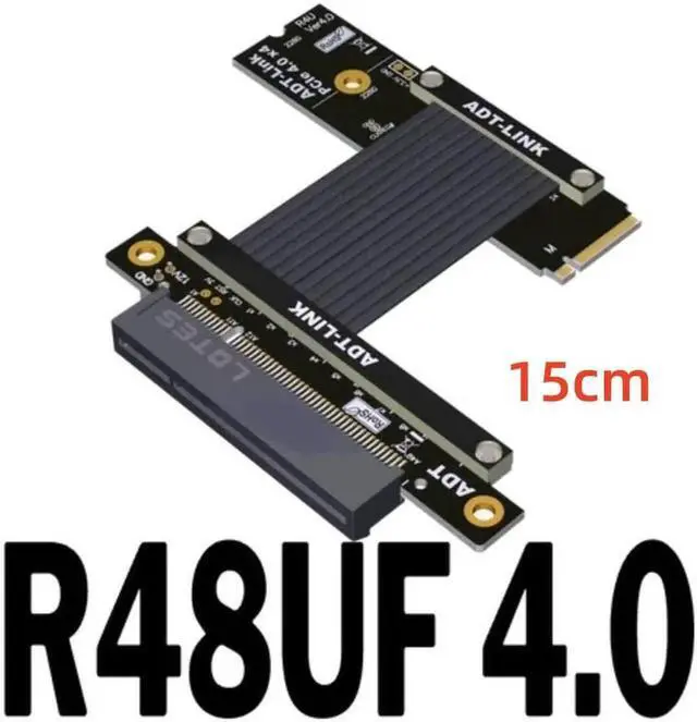 Main image of M.2 M-key NVMe To PCI Express 3.0 4.0 X8 Riser Cable with SATA Cable for PCIe 8x LAN, RAID SSD Cards M2 ultra SSD Gold