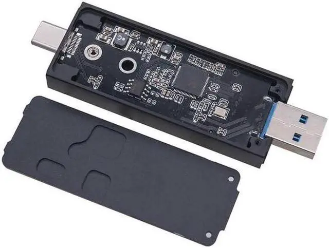 Alt view image 3 of 7 - Dual Protocol USB3.1 Type C M.2 SATA NVME Enclosure SSD Adapter USB NVME Case SSD M2 NVME External Case M2 SATA SSD Box RTL9210B